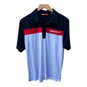 CBUK Honda Racing Polo Shirt Mens Medium Black Red White Golf Polo